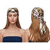 isinosilk Head Scarf For Women Silk Like Hair Scarf Satin Printed Square Scarf Bandanas for Women 35 Inches