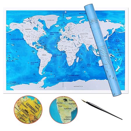 Zhijing Mappa Del Mondo Da Grattare In Inglese Con