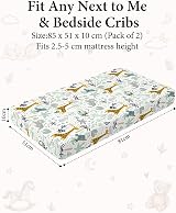 Yoofoss Next to Me Crib Sheets 51x85 cm Green Giraffes 2 Pack view 3