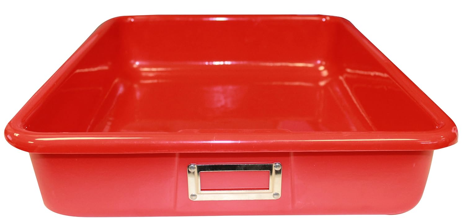 Shirley K'S Storage Trays T135Red Storage Tray, 13" L x 10.5" W x 2" H