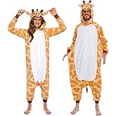 Funziez! Adult Onesie Halloween Costume Animal Dinosaur Shark Unisex Plush One Piece Cosplay Suit for Adults, Men and Women