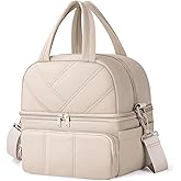 Vuudh Lunch Bag for Women, Double Deck Insulated Lunch Box, Quilted Puffer Lunch Tote Bag, Lightweight, Leakproof, Durable & Reusable Large Lunch Coller for Work Picnic Travel