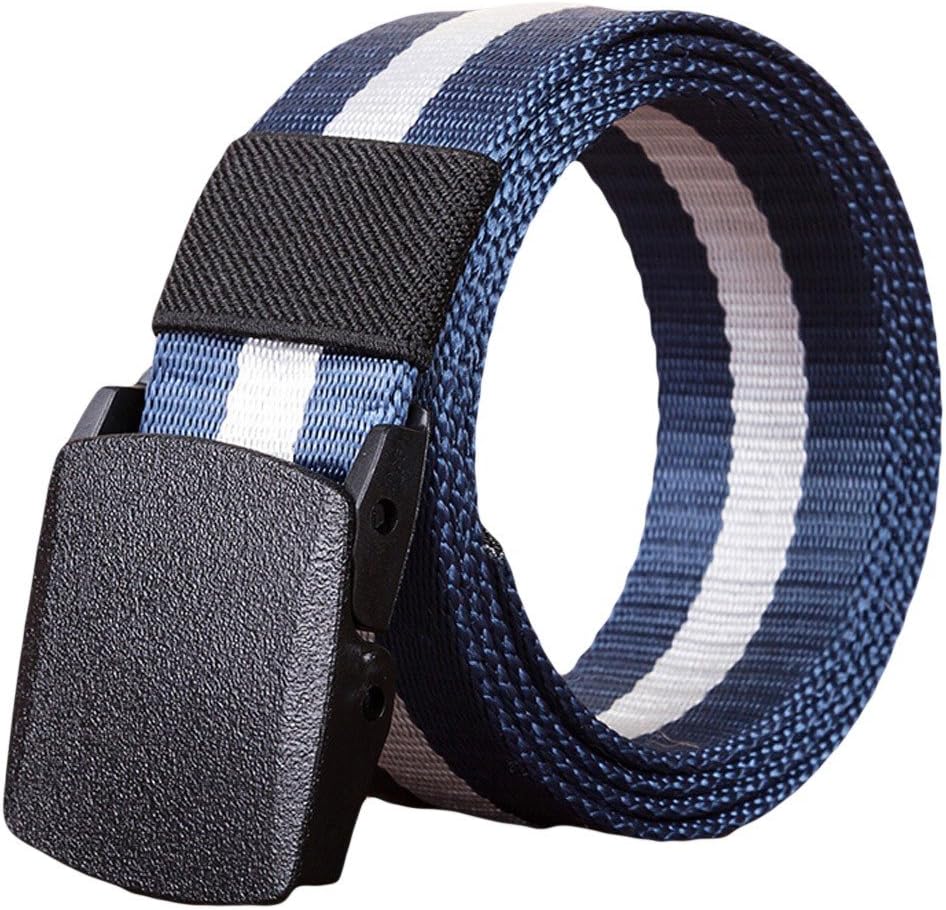 Whitegeese Casual Nylon Webbing Belt Men Tactical Braided Strap Non-Metal Buckle