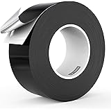 LLPT Aluminum Black Foil Tape 2 Inches x 55 Yards 3.94 Mil High Temp Heavy Duty Adhesive HVAC Sealing Hot Cold Air Duct Tape 