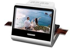 JERBIABY 22MP Film Scanner with 5 Inch LCD Screen, Digital Negatives Film and Digitizer Built-in 16GB Memory Converts B&W/135/110/126 KPK Negative and Super 8/Monochrome Slides into JPEG Photos White