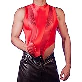 YEMYIQZ Mens Sexy Lingerie Thong G-string Mesh Crop Tops Sissy Bodysuit Wrestling Singlet Jumpsuits Shapewear Underwear