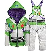 Disney Toddler Boys Snow Suit Set - 2 Piece Toy Story Mickey Mouse Cars Insulated Winter Jacket and Ski Bib Overalls for Boys