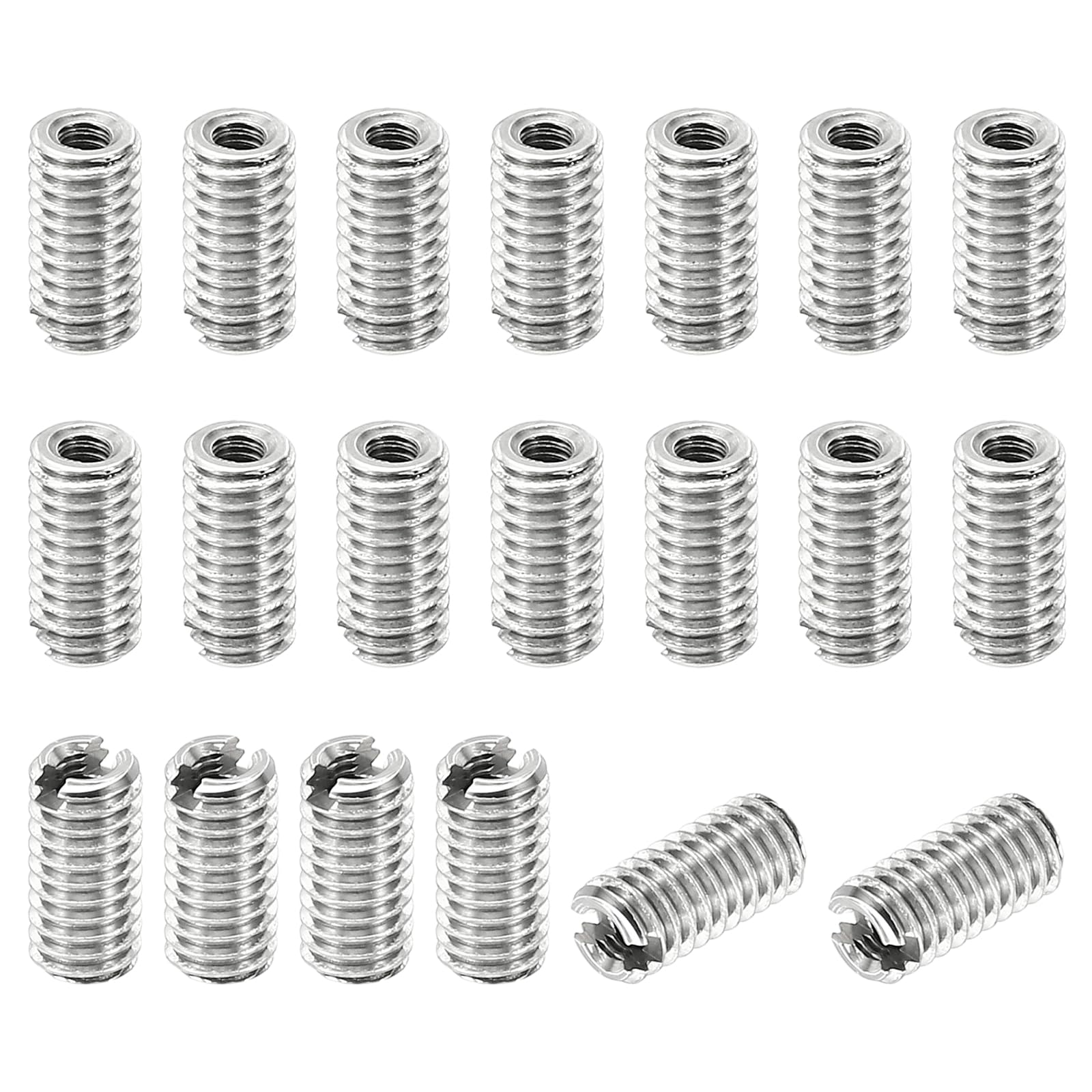 PATIKIL Thread Adapters Sleeve Reducing Nut, 20 Pcs M4x0.7 Male to M2x0.4 Female Repairing Insert Nut Screw Reducer Stainless Steel Fastener 8mm