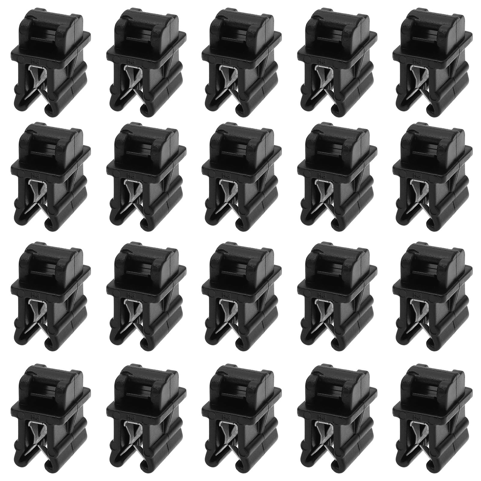 OTOTEC 20PCS Cable Tie Mounts 15x10.8x3mm Plastic Zip Tie Bases Holders Wire Tie Edge Mounting Clips Fasteners Organisers for Cable Management Black