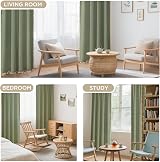 Joydeco Sage Green Boho Curtains 108in 2 Panels Rod Pocket Semi Sheer view 5