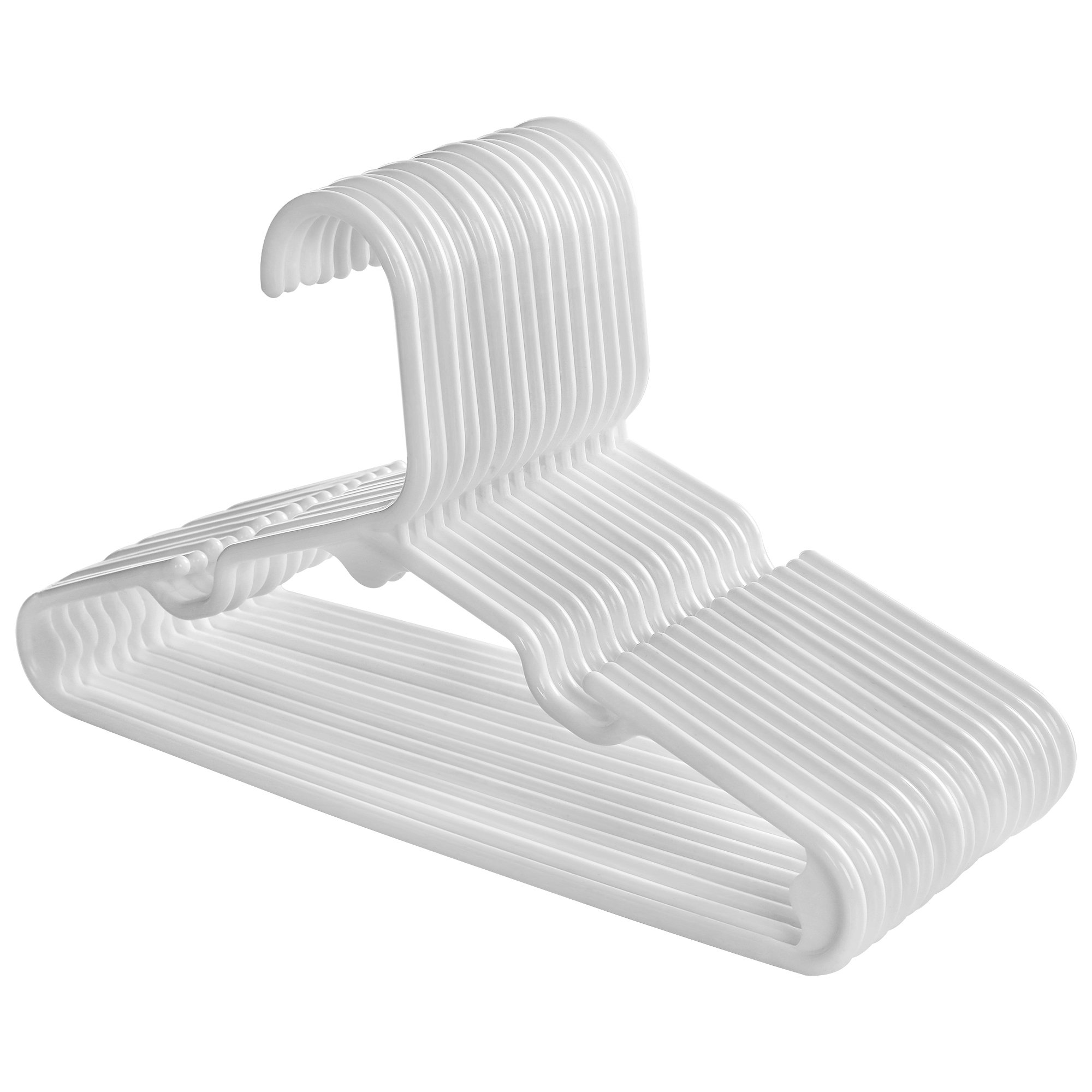SONGMICS 30 Pack Plastic Nursery Hangers, Baby/Kids Hangers, Space Saving, With Widened Grooves and Reinforced Corners, Nice size for a baby’s wardrobe/closet/cupboard, 29.5 cm, White CRP06W-30