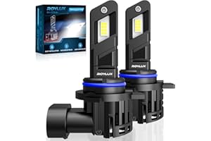 ROYLUX 9012 LED Bulb, 20000LM 600% Brighter Halogen Replacement HIR2 Fog Light, Plug and Play 99% Canbus Ready IP68 Waterproof, 6000K Cool White, Pack of 2