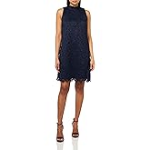 Anne Klein Women's Sleeveless Halter, with Ruffle Neckline, Shift Dress