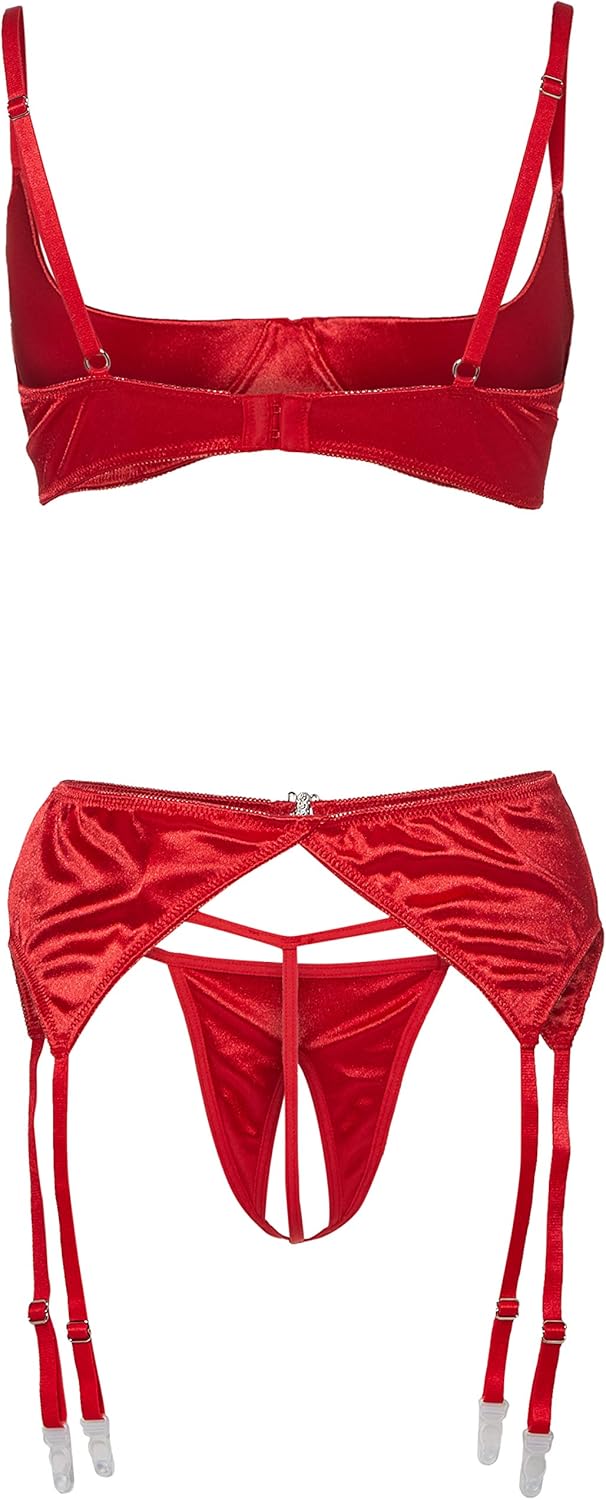 Cottelli Collection Women's 22209623321 Cottelli Collection Shelf Bra Set red Sexy Lingerie for women (Rosso 001) - Image 3