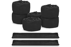 Berlune Water Barrier 10 ft x 6.5 in Flood Barrier for Home Reusable Absorbent Prevention Barrier Sandless Sandbag for Flooding Green Water Activated Barrier for Home Garage Door Basement(8 Pcs)