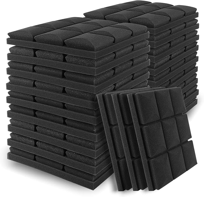 24 Pack Acoustic Foam Sound Proof Padding, 12 X 12 X 2