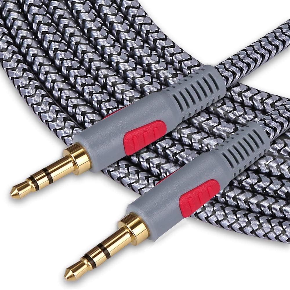 3.5mm Aux Cord 30 ft,Ruaeoda Nylon Braid 3.5mm to 3.5 mm Audio Cable 1/8 Shielded AUX Headphone Cable Extension Male to Male Outdoor Auxillary Stereo Audio Cable Cord: Industrial & Scientific