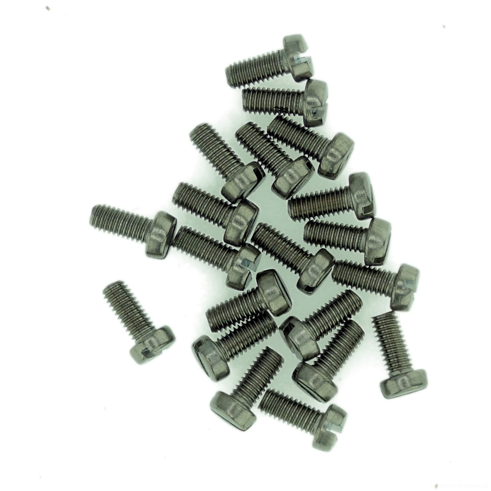 M2.6 (2.6mm x 10mm) Slot Cheese Machine Screw (Bolt) - Stainless Steel (A2) (Pack of 20)