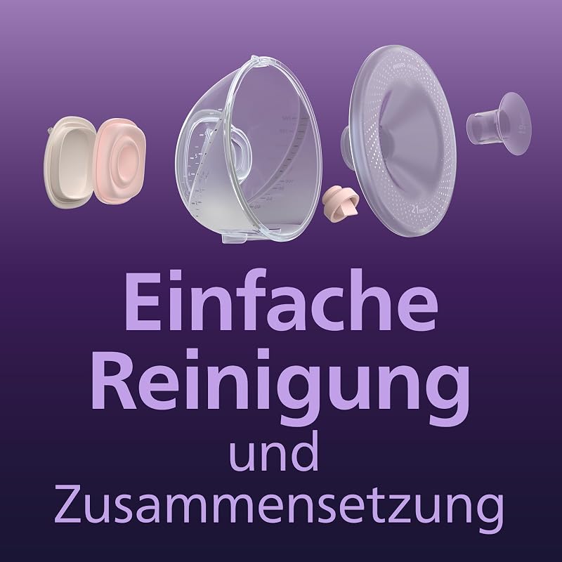 AVENT Hands-Free-Milchpumpen-Starter-Set, Motor in Krankenhausqualität, spiegelt den Trinkrhythmus des Babys wider, bis zu 85 Pumpbewegungen pro Minute, Modell SCD553/11