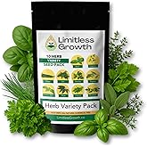 10 Herb Pack | Seeds for Planting: Culinary Herbs Collection | Indoor & Outdoor Garden Variety | Chervil, Chive, Cilantro, Le