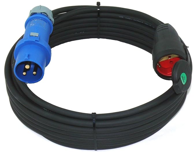 netbote24® CEE Stecker Schuko Adapterkabel Camping Caravan Boot Campingkabel H07RN-F 3x1,5 3g1,5 IP44 Außen 230V 16A (10m)