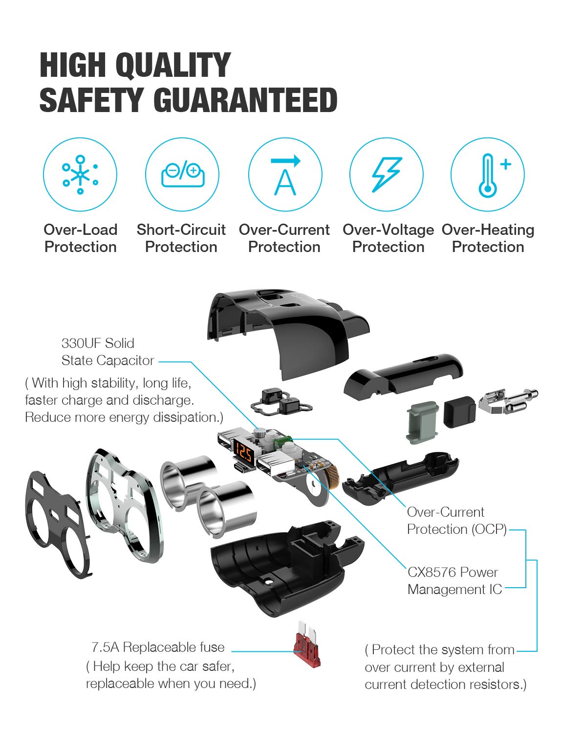 Cargador USB para coche, distribuidor de mechero, adaptador de ...
