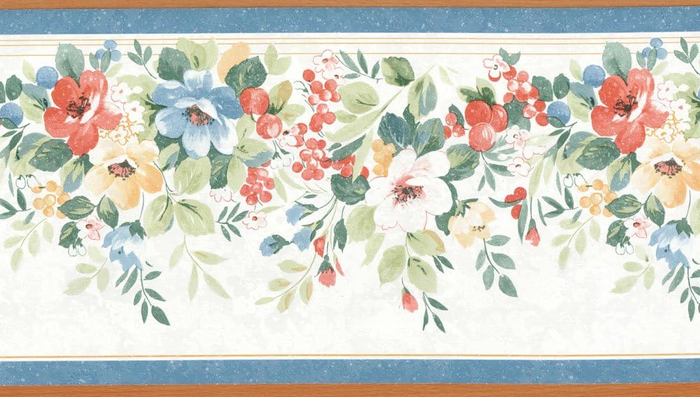 Wildflowers Vintage Prepasted Wallpaper Border Amazon.co.uk DIY
