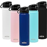 MIRA 24 oz Insulated Water Bottle - Stainless Steel Thermo with One-Touch Quick-Open Spout - Double Wall Hot & Cold (24Hr Cold/12Hr Hot) - Space Blue