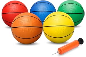 6" Mini Basketball for Kids Adults, Rubber Indoor Basketball for Over Door Basketball Hoop, Toddler Balls for Beach Pool Arca