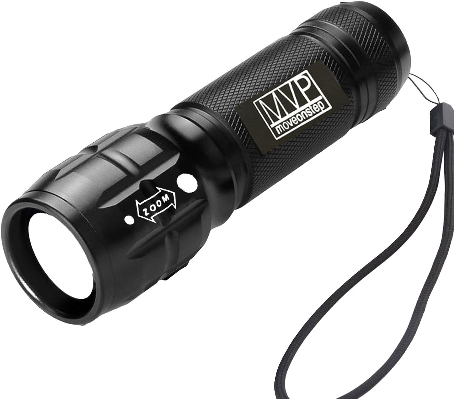 MOVEONSTEP Adjustable Flashlight Zoomable Torch Waterproof Portable LED Flashlight for Indoor and Outdoor-Black