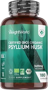 WeightWorld Organic Psyllium Husk Capsules 1400mg 180 Vegan Capsules view 1