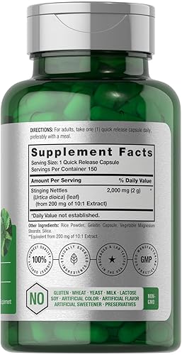 Stinging Nettle Capsules 2000mg - Herbal Leaf Extract Supplement 150 Count
