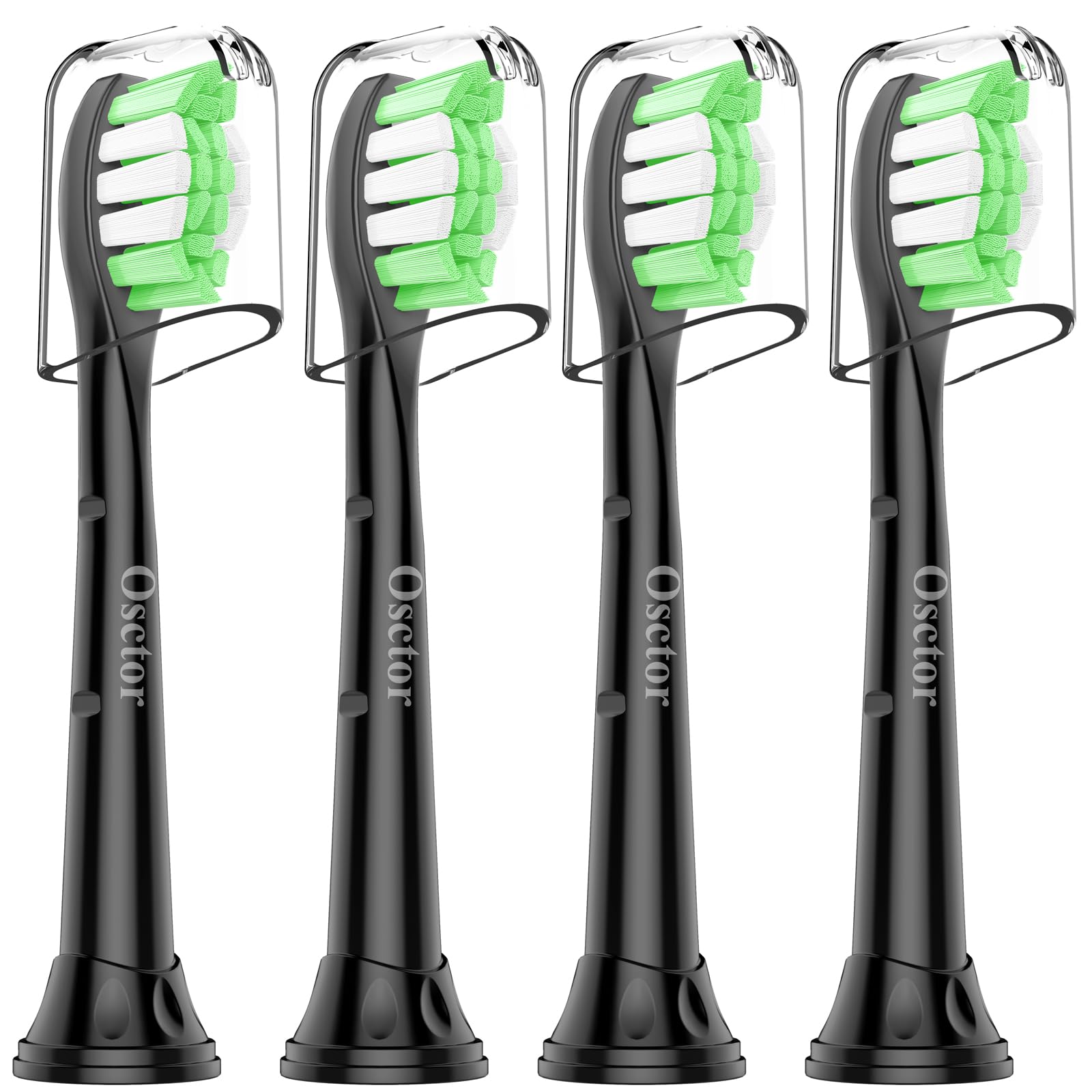 Photo 1 of Osctor Fit for Sonicare Replacement Heads, Toothbrush Replacement Brush Heads Compatible with Philips Sonicare Click on Electric Toothbrush, 4 Pack, Black