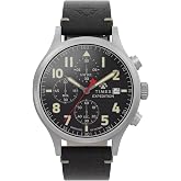 Timex Men's Expedition Sierra Chronograph 43mm Watch - Black Strap Black Dial Silver-Tone Case
