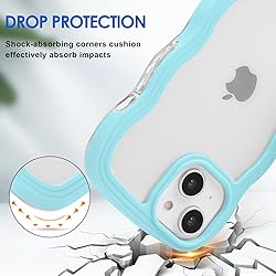 Anuck for iPhone 14 Plus Case Wavy Edge Clear Back