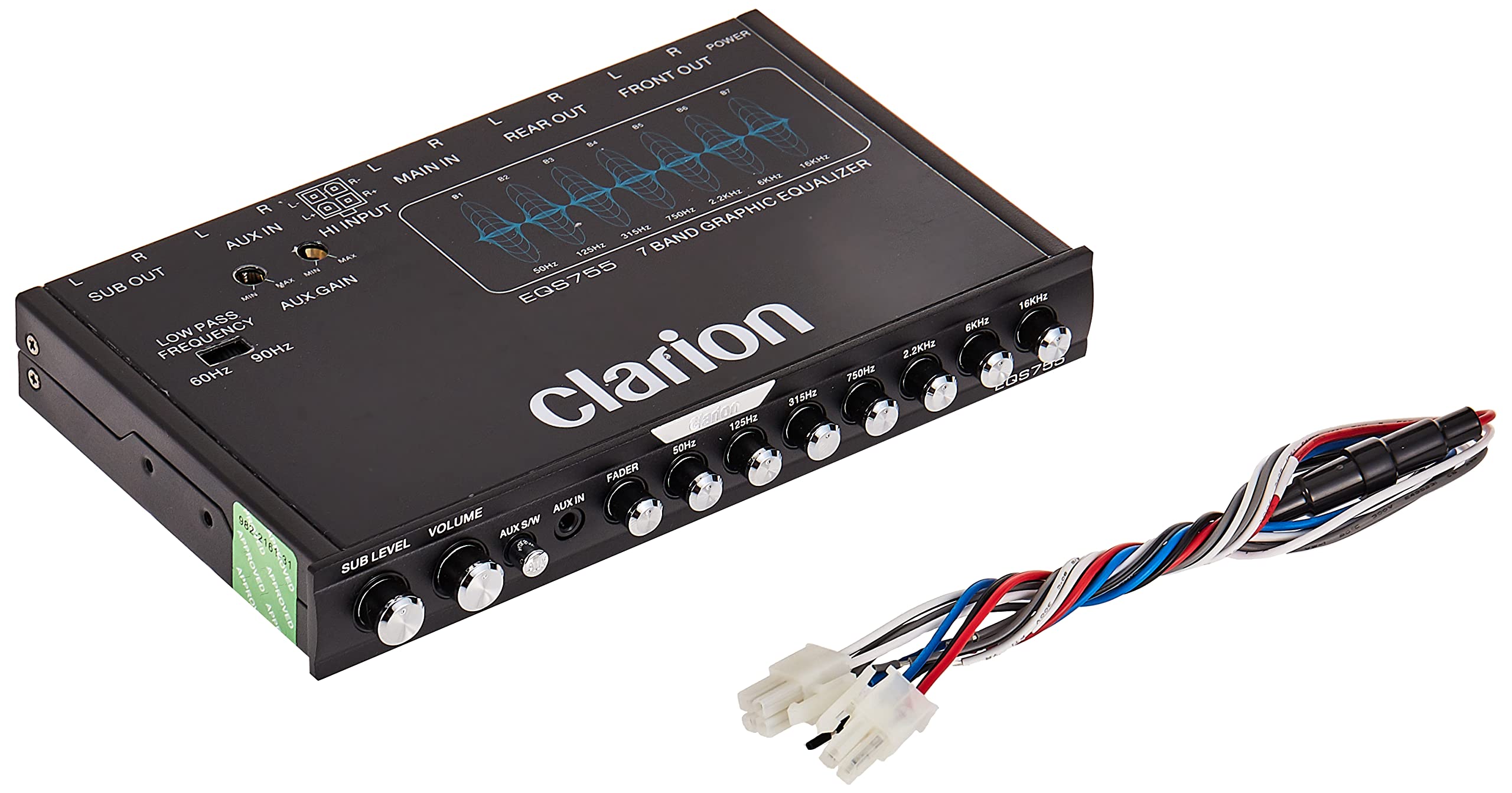 Clarion EQS755 7-Band Car Audio Graphic Equalizer