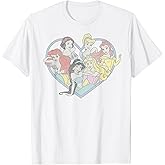 Disney Princess Valentine's Day Vintage Heart Group Shot T-Shirt