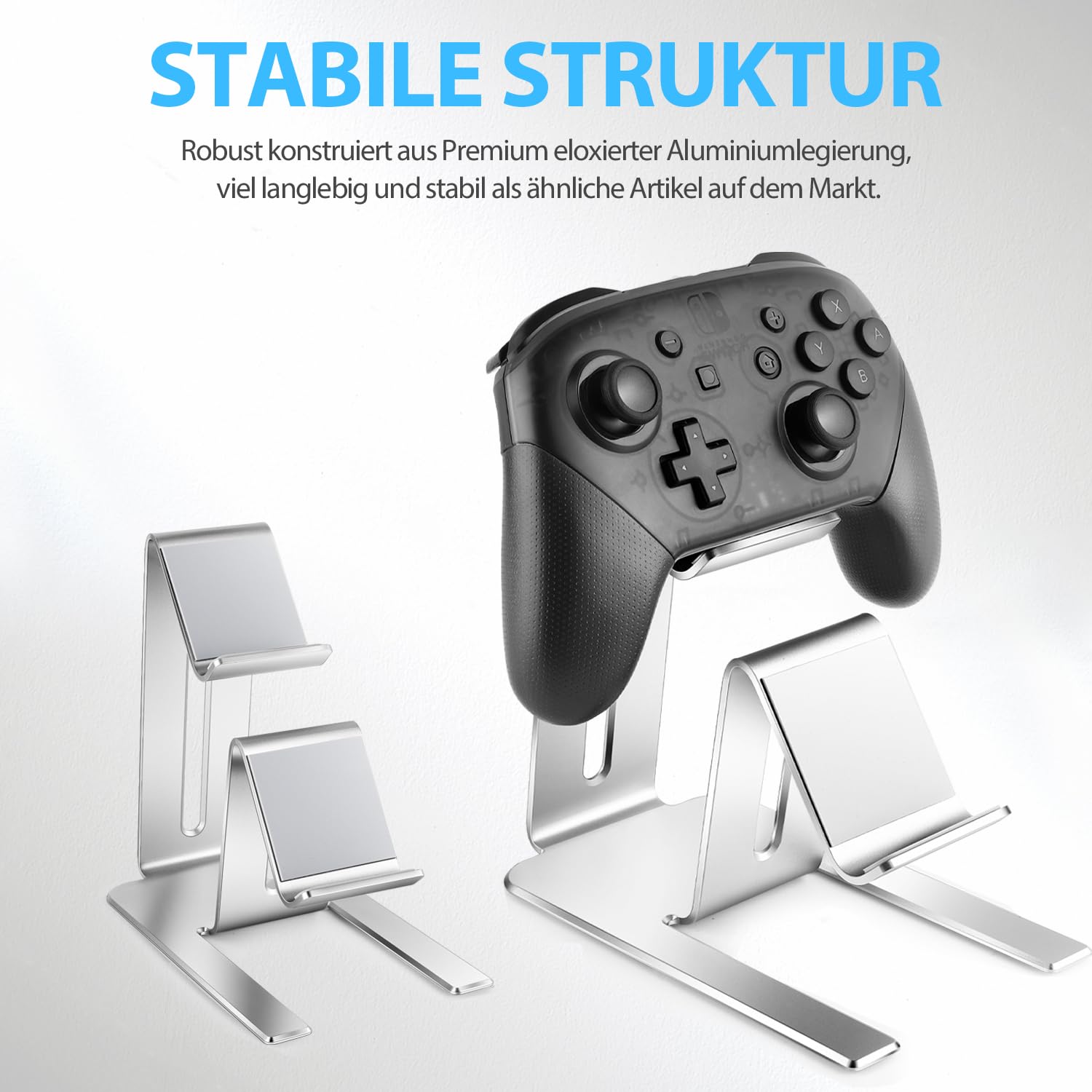 BYZANDQI Game Controller Halter, Universale Controller Halterung Aluminium Controller Ständer für PS5, PS4, Xbox One, Xbox Series X S, Switch Pro Gaming Zubehör 3