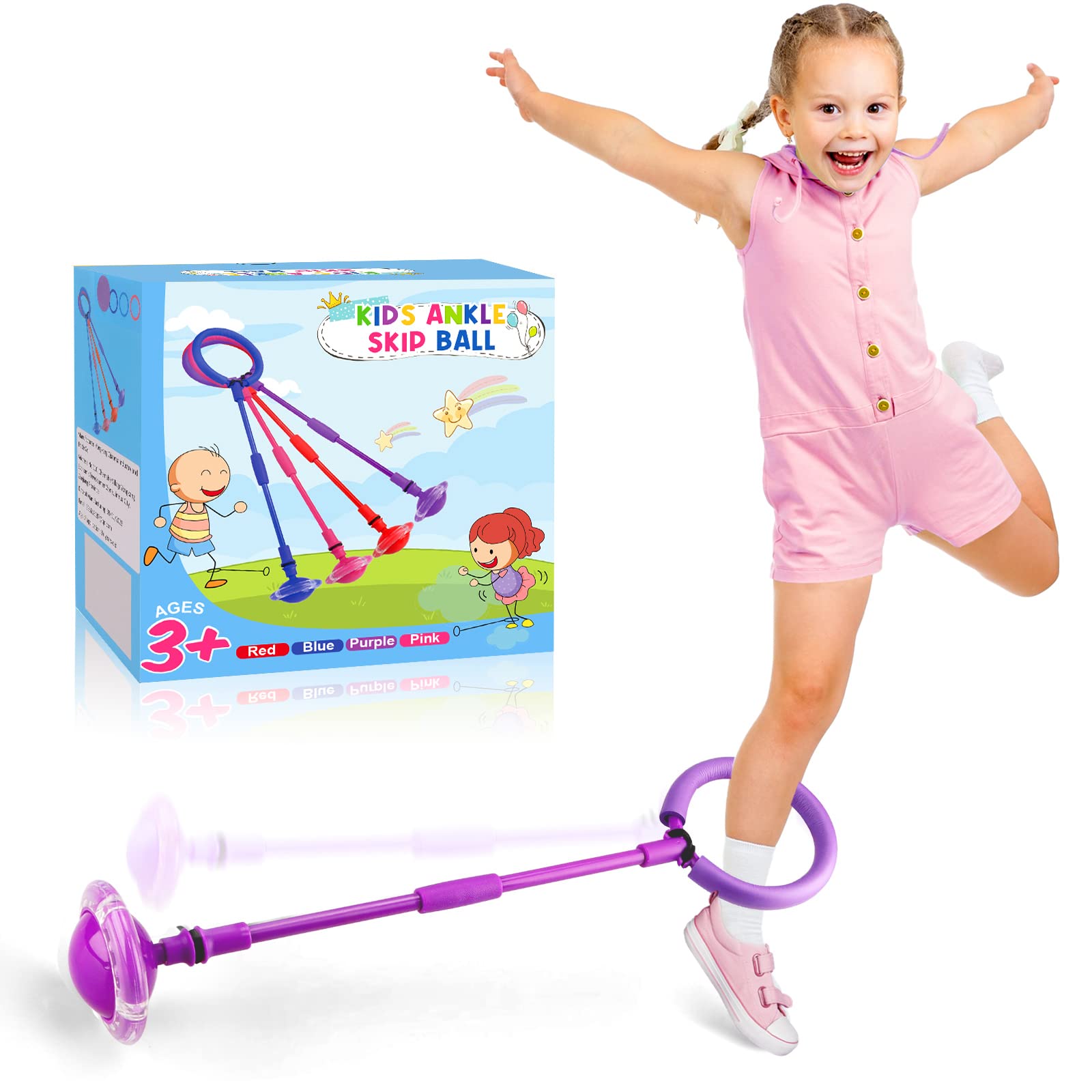 Chridark Toys for 3+ Year Old Kids: Ankle Skip Ball for Boys Girls Gifts for Age 3 4 5 6 7 8 Years Old Kid Birthday Presents Toy for Toddler Ages 3-8 Game Toys for Garden Outside Kids Adult