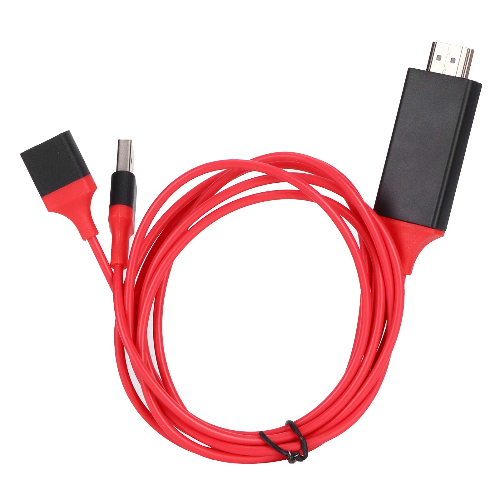 Kafuty-1 Universal Mobile Phone to TV HDMI Cable, Type-C to HDMI, HDMI to HDTV, for iOS, for Android Devices (3Ft Red)