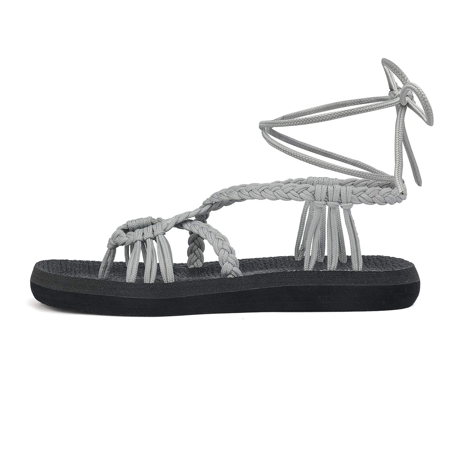 DREAM PAIRS Women's Flat Sandals Summer Braided Strap Yoga Comfortable Beach Sandals - Image 3