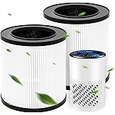 KJ067L Air Purifier Replacement Filter: for MOOKA KJ067L, 3-in-1 High-performance Filter with True Air Filter, Activated Carbon and Pre-filter for Smoke, Dust, Pet Odors, 2 - Pack