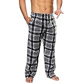 Active Club Mens Fleece Pajama Pants - Plaid Mens Pajama Bottoms - Mens Lounge Pants with Pockets (S - 3X)