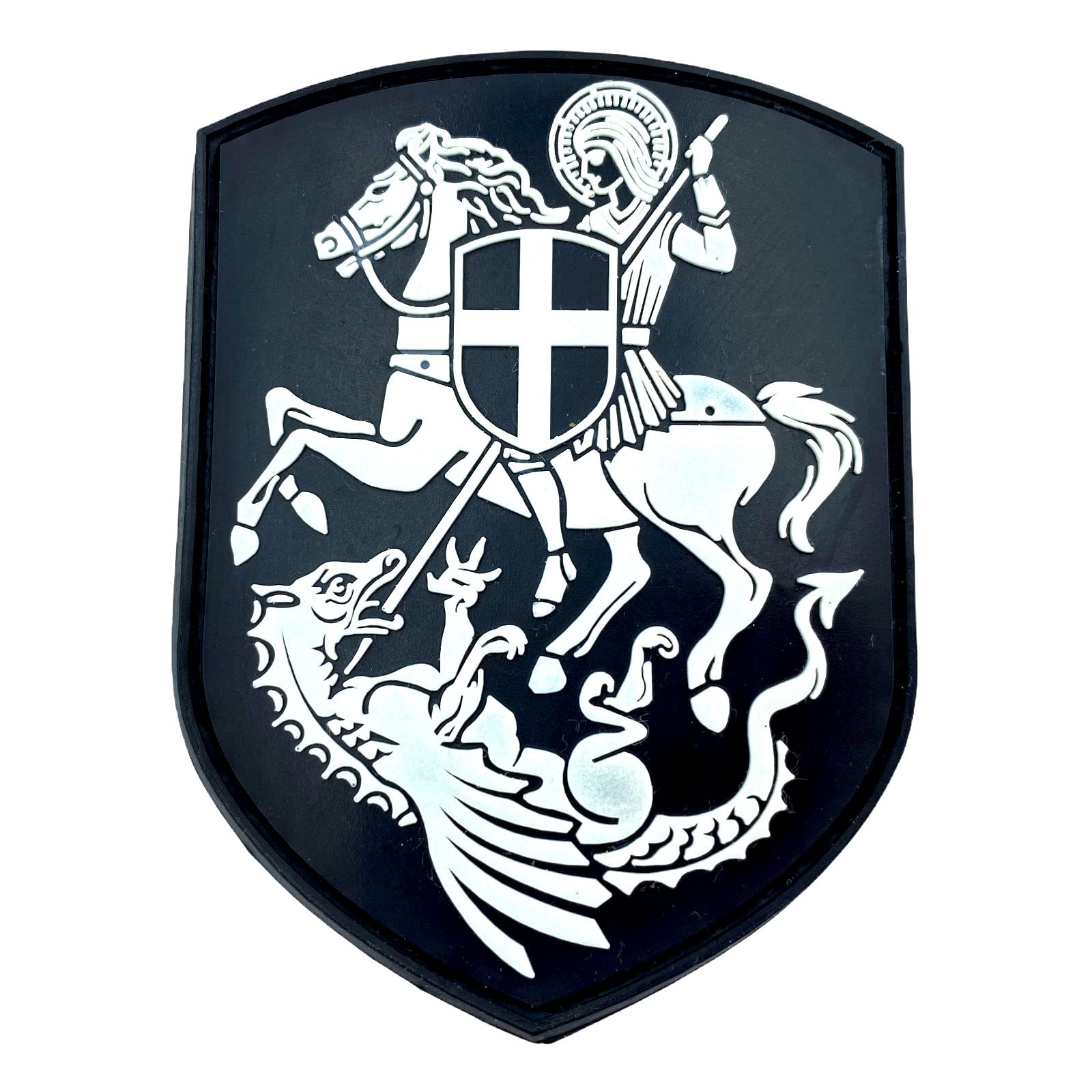 Knights Templar St George & Dragon Crusader Airsoft PVC Morale Cosplay Patch (Black Glow in the Dark)