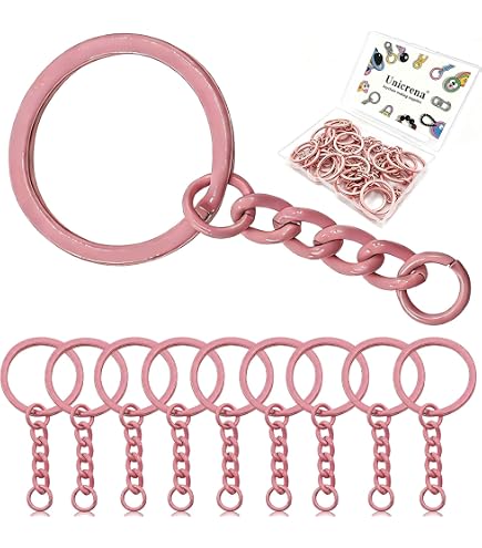 Amazon.com: uxcell 10Pcs Pink Split Keychain Rings, Modern