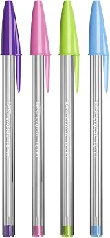 BIC Cristal Fun Pens Pack 8 Multicolor 1.6 mm Tip Hexagonal Design view 4