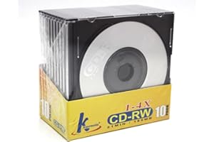 (10-Pack) Mini CD-RW Rewritable 21min 185mb 8cm CDR CD Blank Compact Disc + Jewel Case