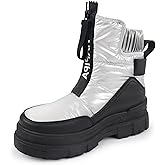 Viapipa Winter Boots for Women Waterproof, Snow Boots for Women, Womens Mid Calf Low Heel Zip Up Anti-Slip Warm Booties Comfortable for Outdoor Walking Hiking