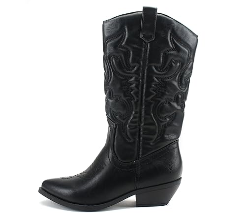 Soda Women Cowgirl Cowboy Western Stitched Boots Pointy Toe Knee