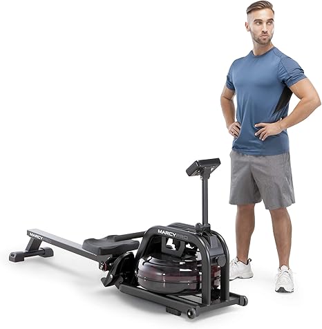 Marcy Water Rowing Machine Cardio Training Equipment, 300-lb Capacity NS-6070RW, Black